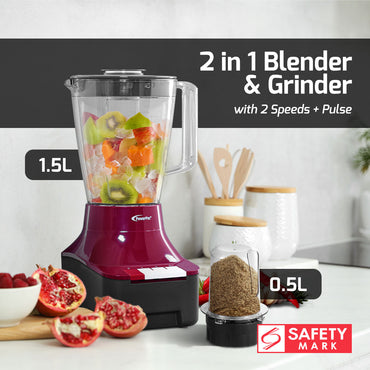 2 IN 1 Blender For Grinding 0.5L & Blending 1.5L (PPBL900)