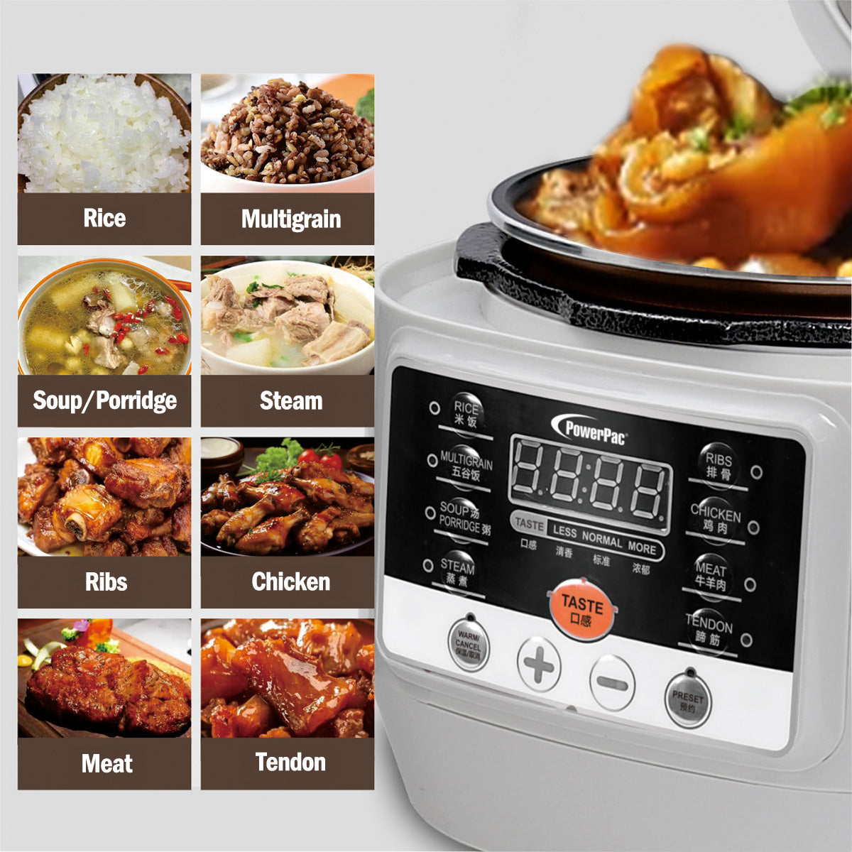 2.5L Electric Pressure Cooker, 7 Safety Features & Multi Preset Functions (PPC295)