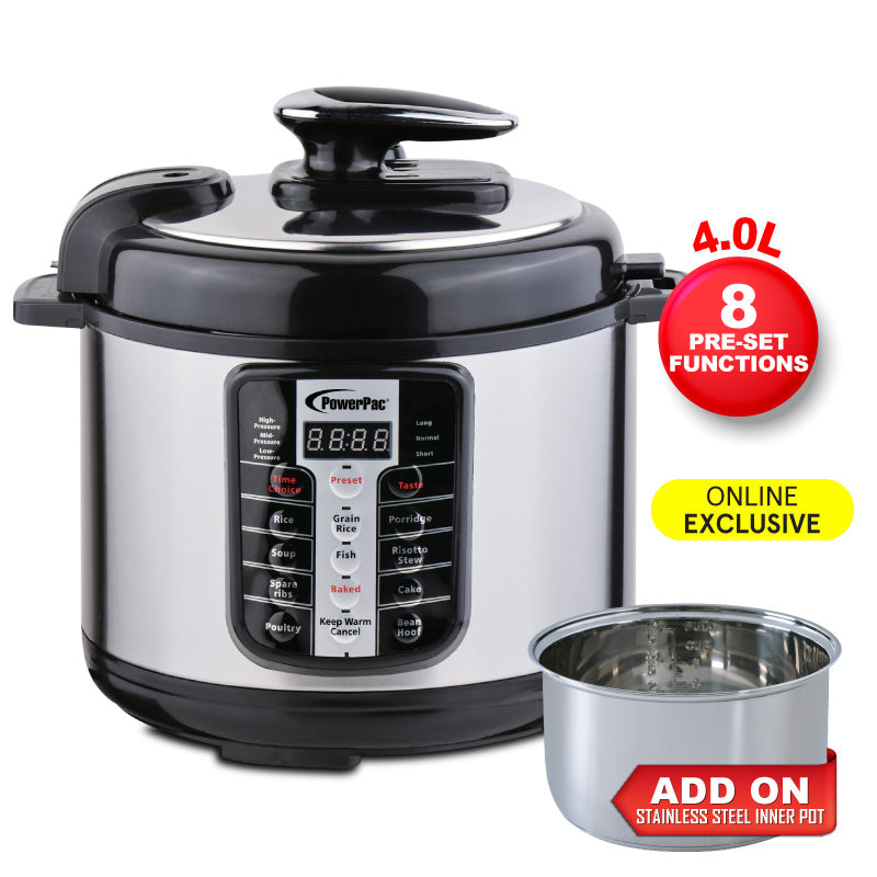 Pressure Cooker Electric With Stainless Steel Pot 4L (PPC411) (PPC411+SSPOT)