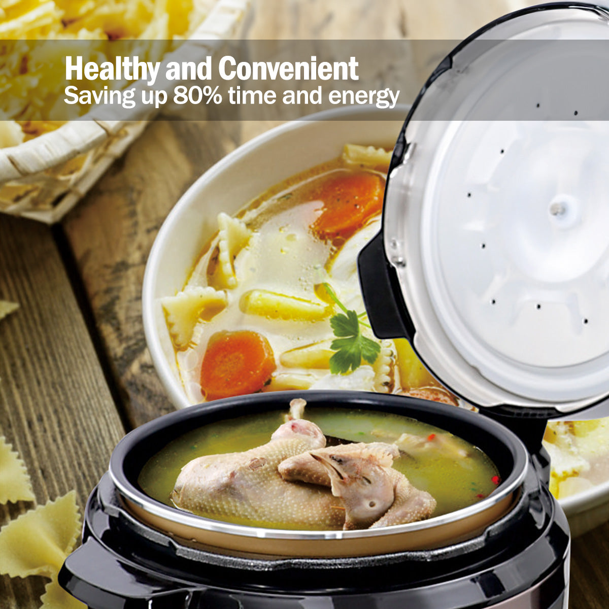 6.0L Electric Pressure Cooker, 7 Safety Features & Multi Preset Functions (PPC622)