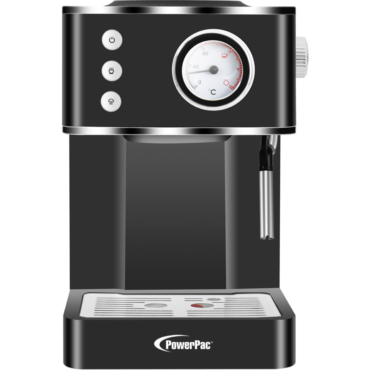 1.2L Coffee Maker High Pressure Water Tank, Coffee Machine Espresso Coffee Machine with Milk Frothing (PPCM331) Black
