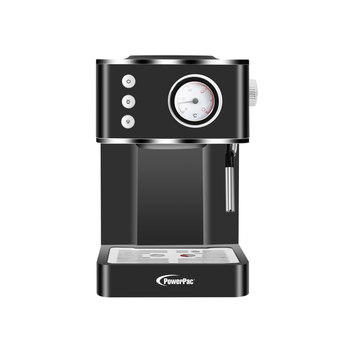 1.2L Coffee Maker High Pressure Water Tank, Coffee Machine Espresso Coffee Machine with Milk Frothing (PPCM331) Black
