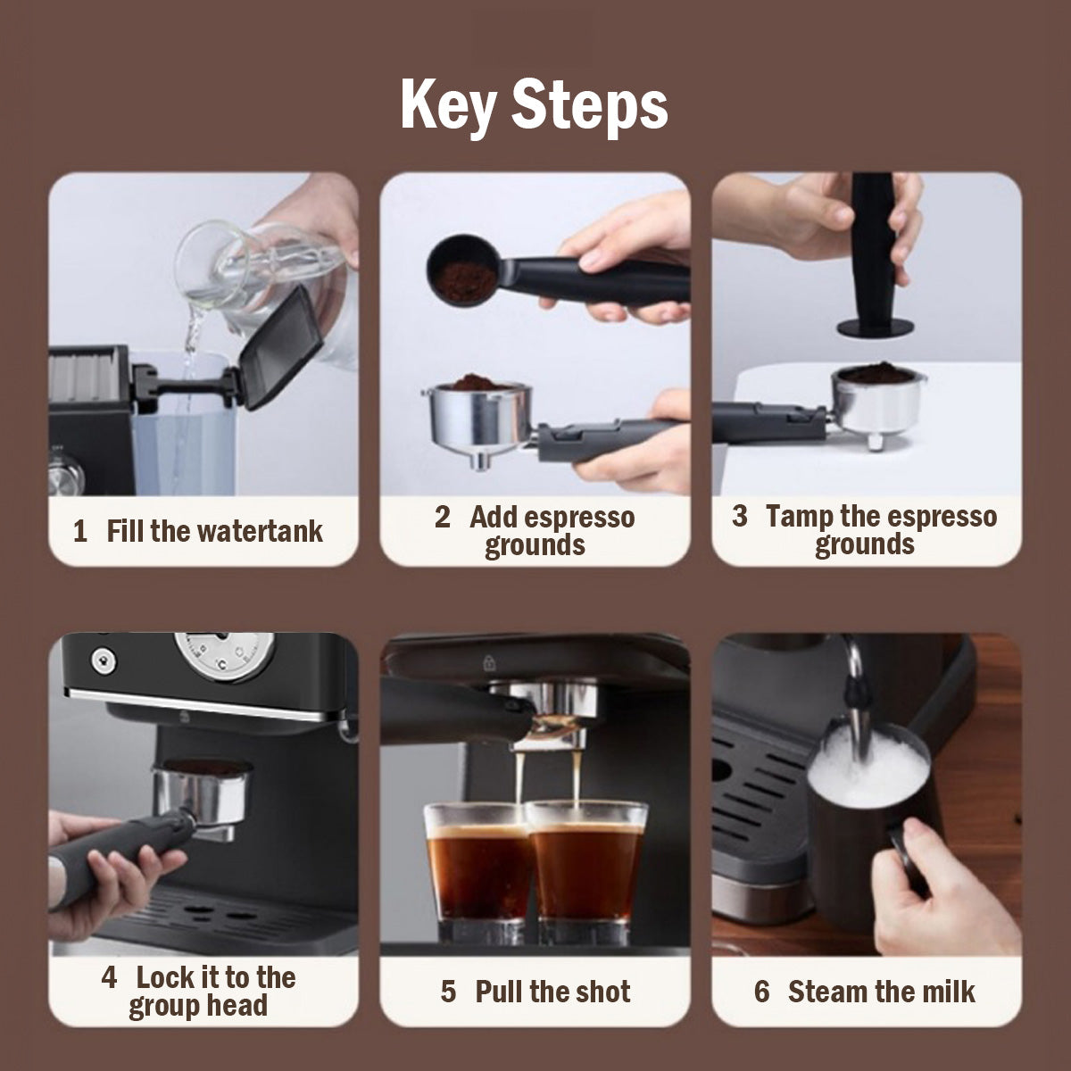 1.2L Coffee Maker High Pressure Water Tank, Coffee Machine Espresso Coffee Machine with Milk Frothing (PPCM331) White