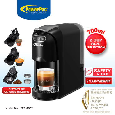 3 in 1 Capsule Coffee Machine Fully automatic small home, Portable Capsule Coffee Maker 20 Bar (PPCM332)
