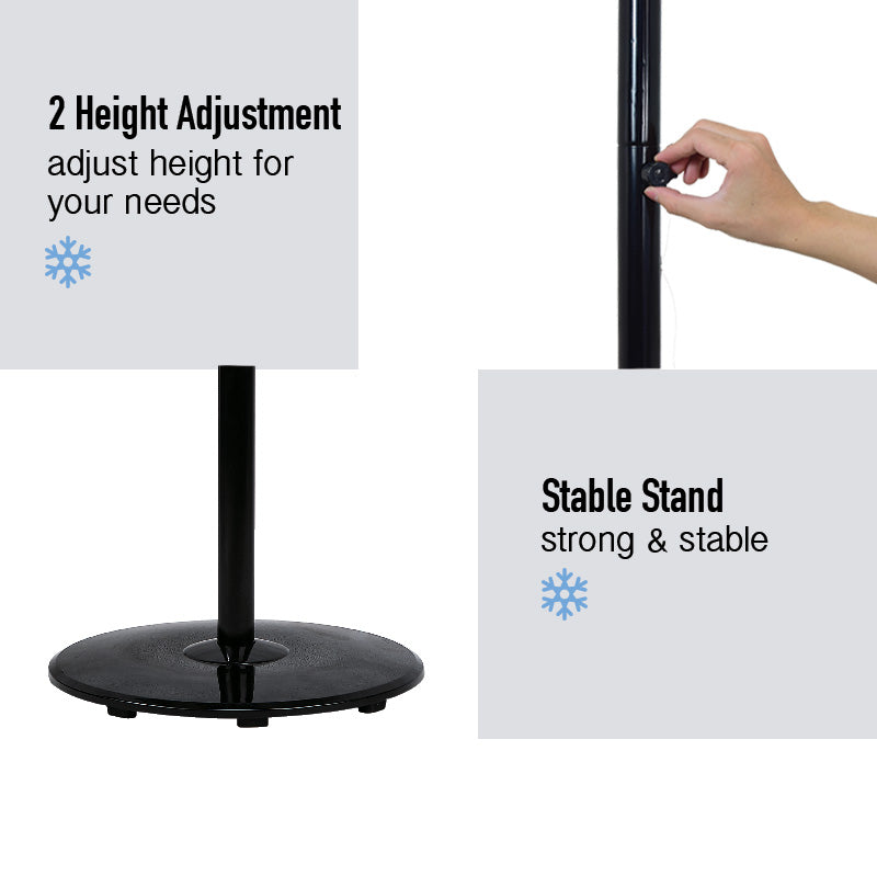 14" Stand Fan with Convertible Height – 7 Blades, 3 Speeds, Oscillation, Powerful Cooling, Energy-Efficient, PPFS212