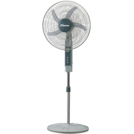 18" Stand Fan – Strong Airflow, Adjustable Tilt & Height, Oscillation, Timer, Durable, Energy-saving, 3-Speed, white, PPFS70