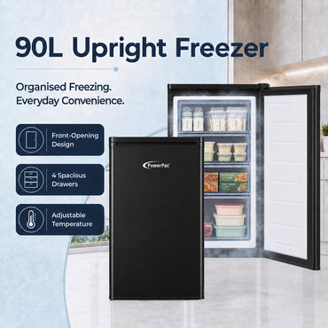 PowerPac 90L Chest, Upright, Freestanding Freezer (PPFZ99) Silver
