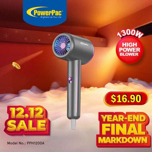 High Speed Hair Dryer, Foldable Hair Dryer, 1300W (PPH1200A) Grey