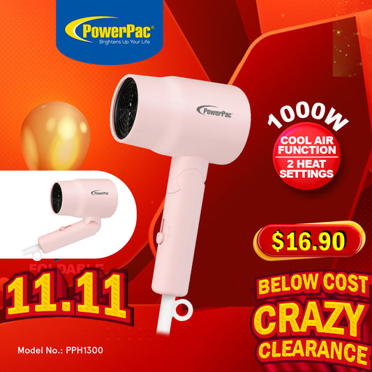 Travel Hair Dryer, Foldable Hair Dryer, 800W (PPH1300)