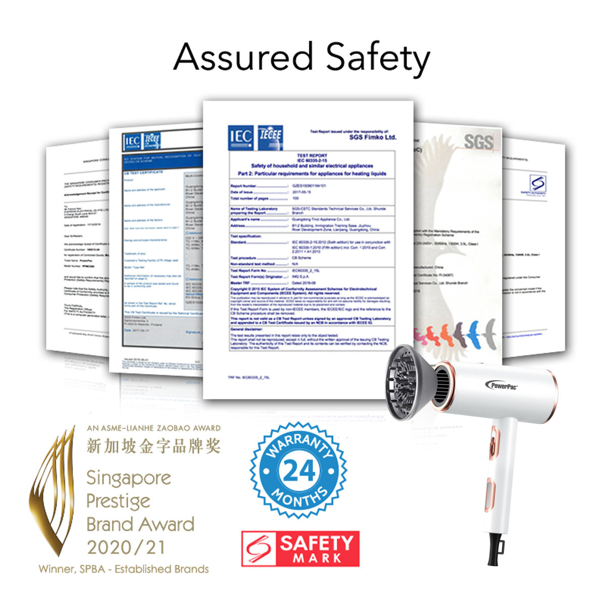 DC High Speed Motor Hair Dryer with Diffuser 2200W (PPH1327A)