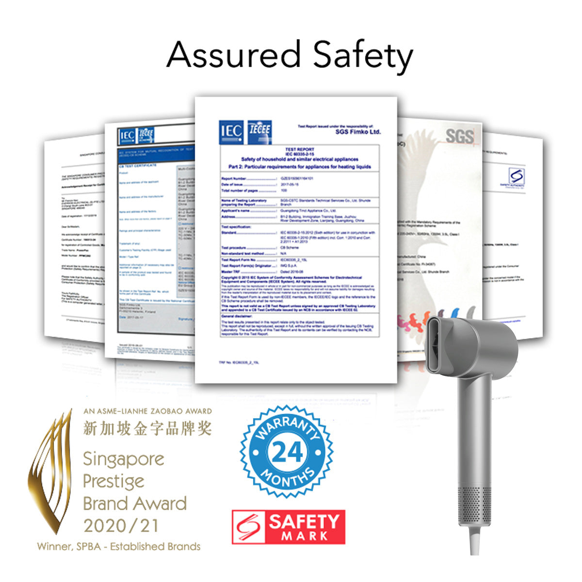 Hair Dryer with cool air, High Speed Hair Dryer, 1600W (PPH2858) GREY