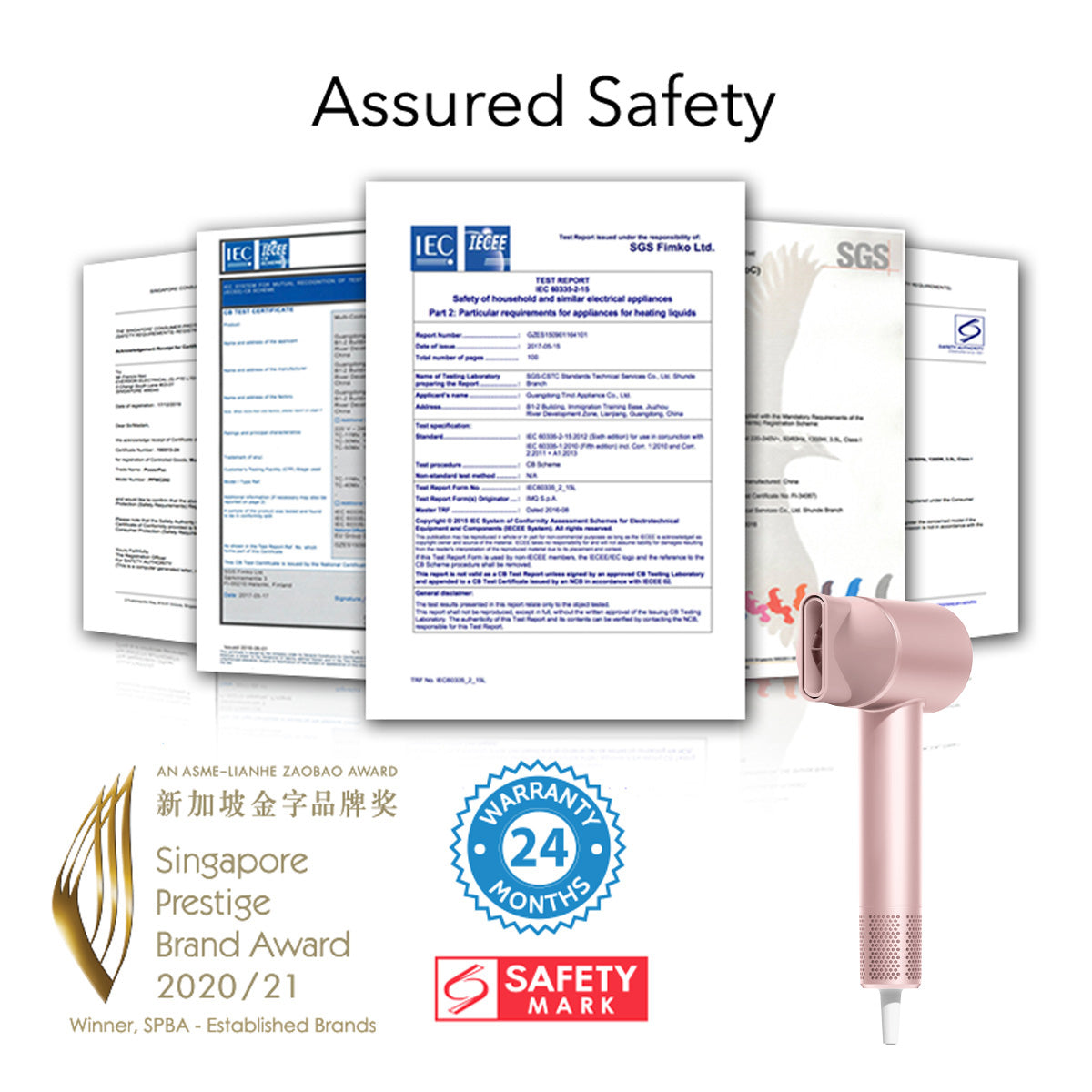 Hair Dryer with cool air, High Speed Hair Dryer, 1600W (PPH2858) PINK