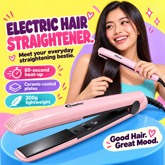 PowerPac Electric Hair Straightener with Quick heat up and neon indicator (PPH5090A)
