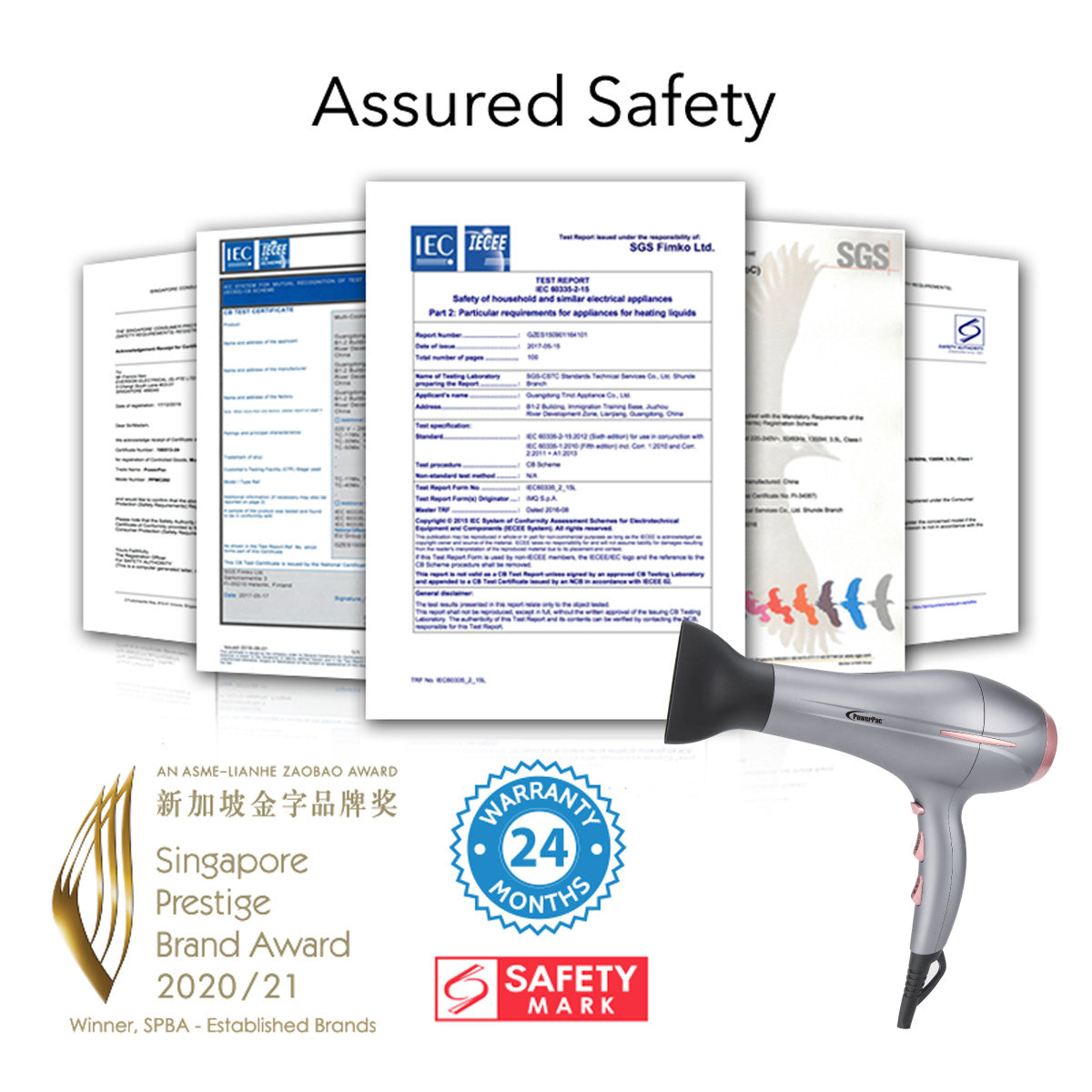 DC High Speed Hair Dryer with cool air, Professional Hair Dryer, 2200W (PPH9075A)