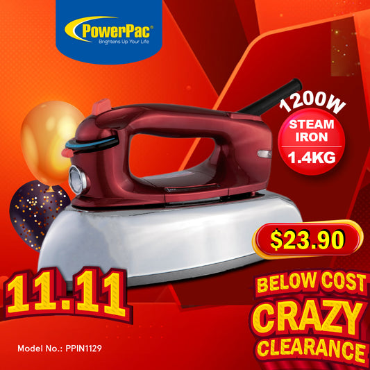 HEAVY DUTY IRON, 1.4KG  STEAM IRON (PPIN1129)