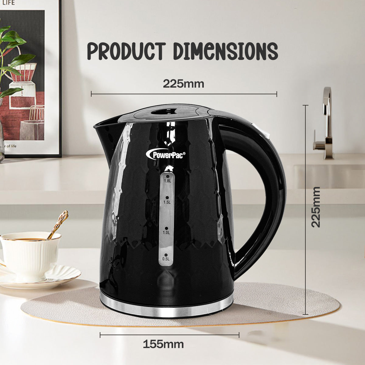 Electric Kettle Jug, Cordless Kettle 1.8L (PPJ2010)