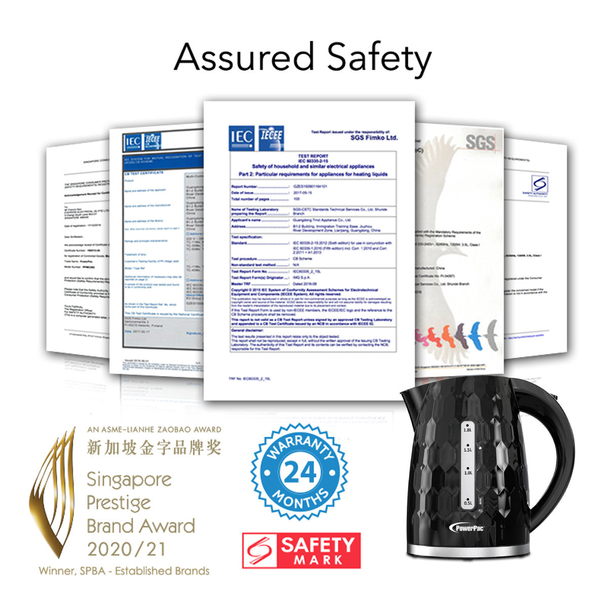 Electric Kettle Jug, Cordless Kettle 1.8L (PPJ2010)