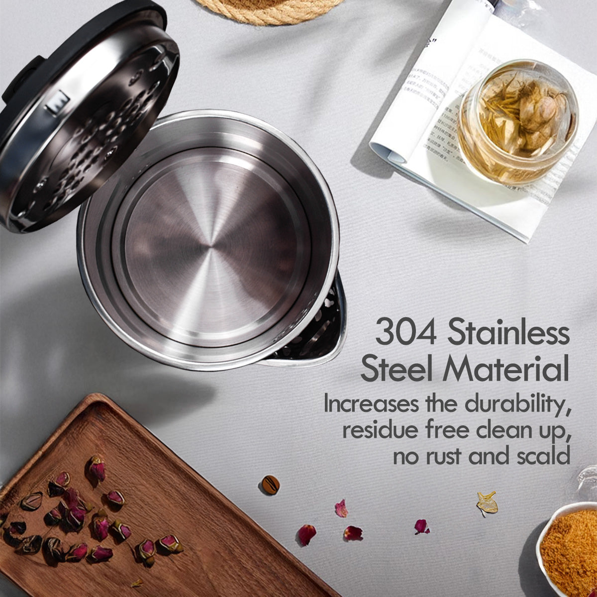 Electric Kettle Jug, Cordless Kettle 1.8L Cool Touch Insulation (PPJ2022) Black