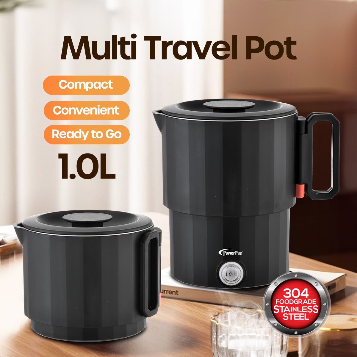 Travel Jug, Universal Kettle Jug, Travel Jug, Stainless Steel Multi Cooker, Foldable Jug, Kettle Jug (PPJ2025)