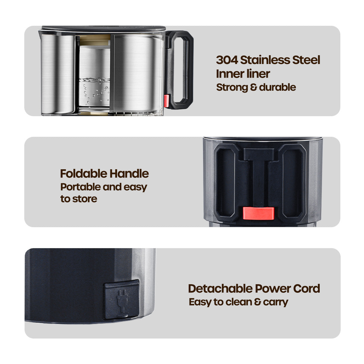 Travel Jug, Universal Kettle Jug, Travel Jug, Stainless Steel Multi Cooker, Foldable Jug, Kettle Jug (PPJ2025)