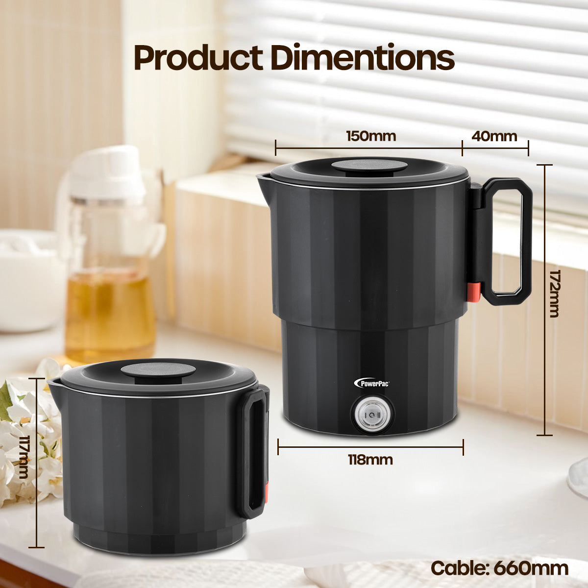Travel Jug, Universal Kettle Jug, Travel Jug, Stainless Steel Multi Cooker, Foldable Jug, Kettle Jug (PPJ2025)