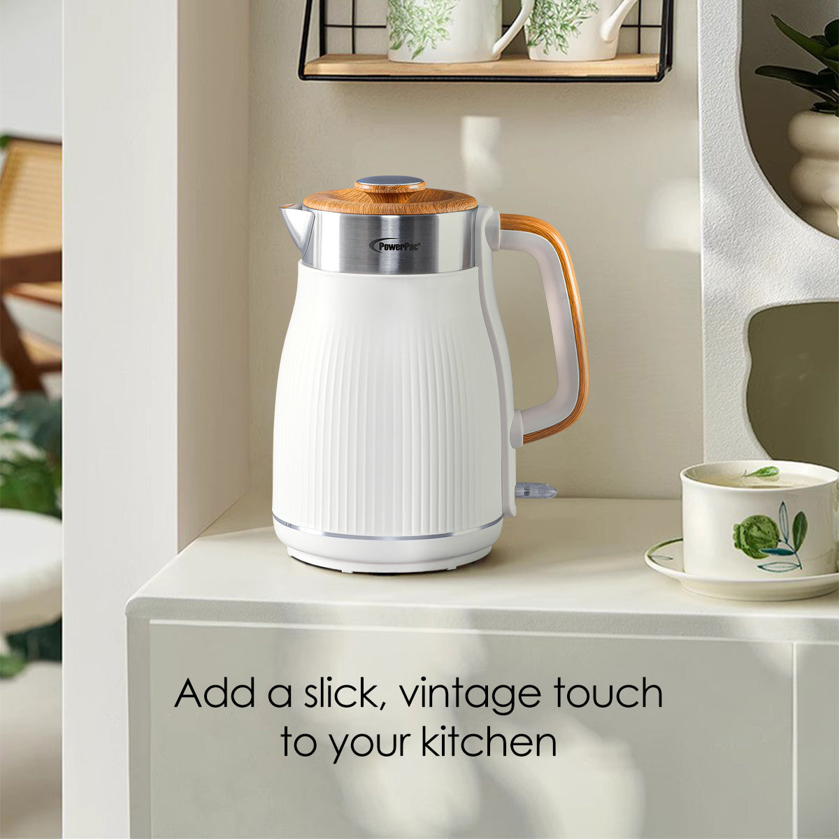 Cordless Kettle Jug, Electric Kettle Jug 1.8L Cool Touch Insulation (PPJ2030)White