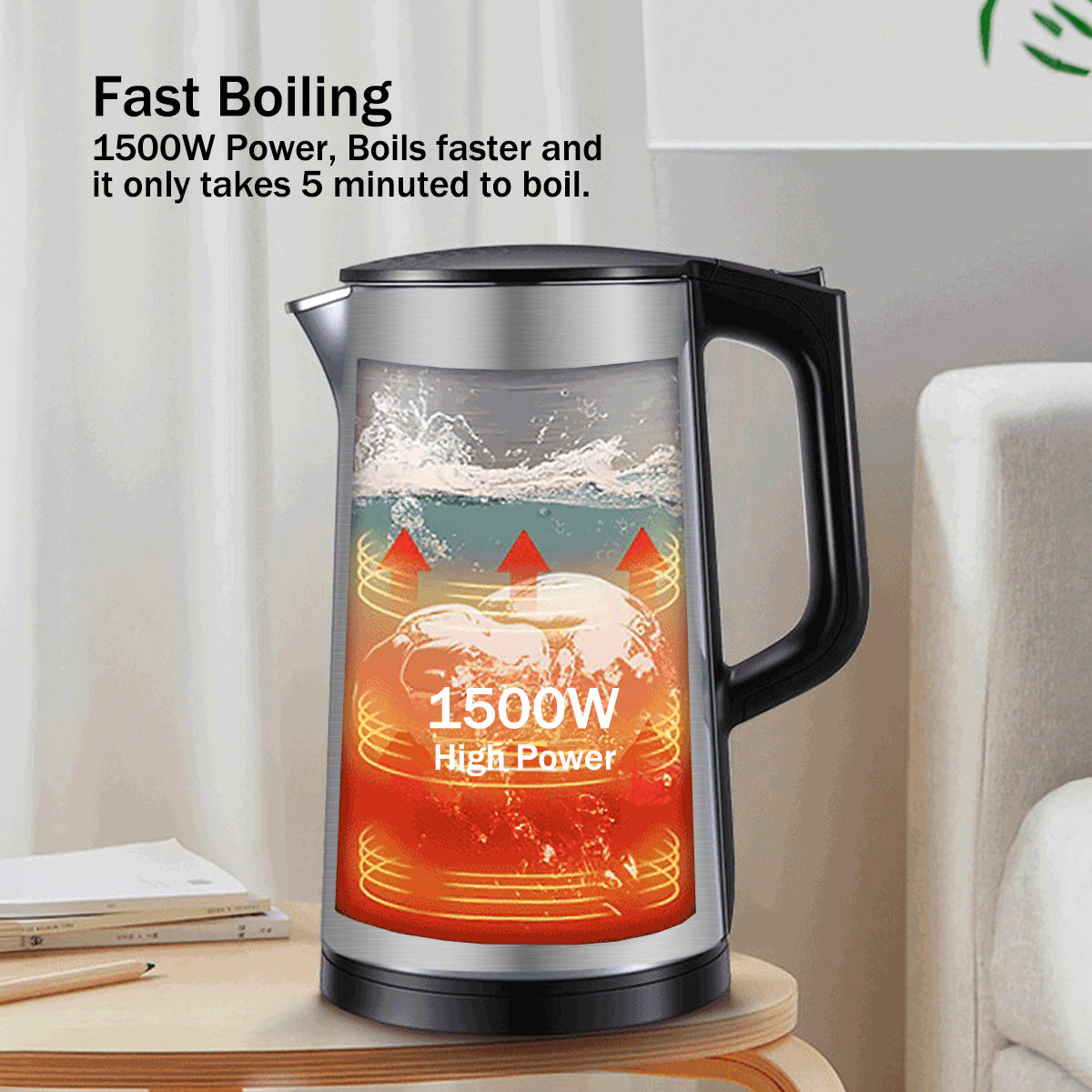 Digital Kettle, Electric Kettle, Cordless Kettle Jug 1.7L Stainless Steel (PPJ2032)