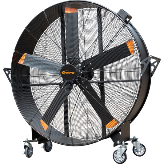 Pre-order 60” Big Industrial Drum Fan – Powerful, Direct-drive Motor, 5 Blades, Portable with Wheels, Sturdy, 7-Speed, black, PPP5922