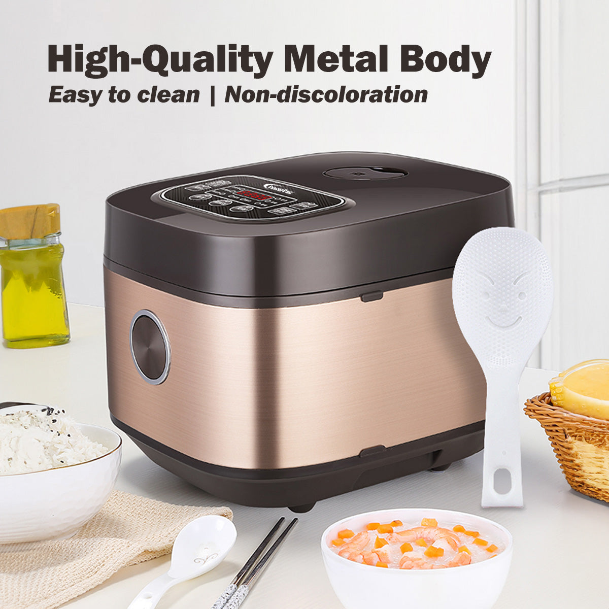 PowerPac Multi-Purpose Digital Rice Cooker 1.8L with Non-stick Inner Pot (PPRC318)