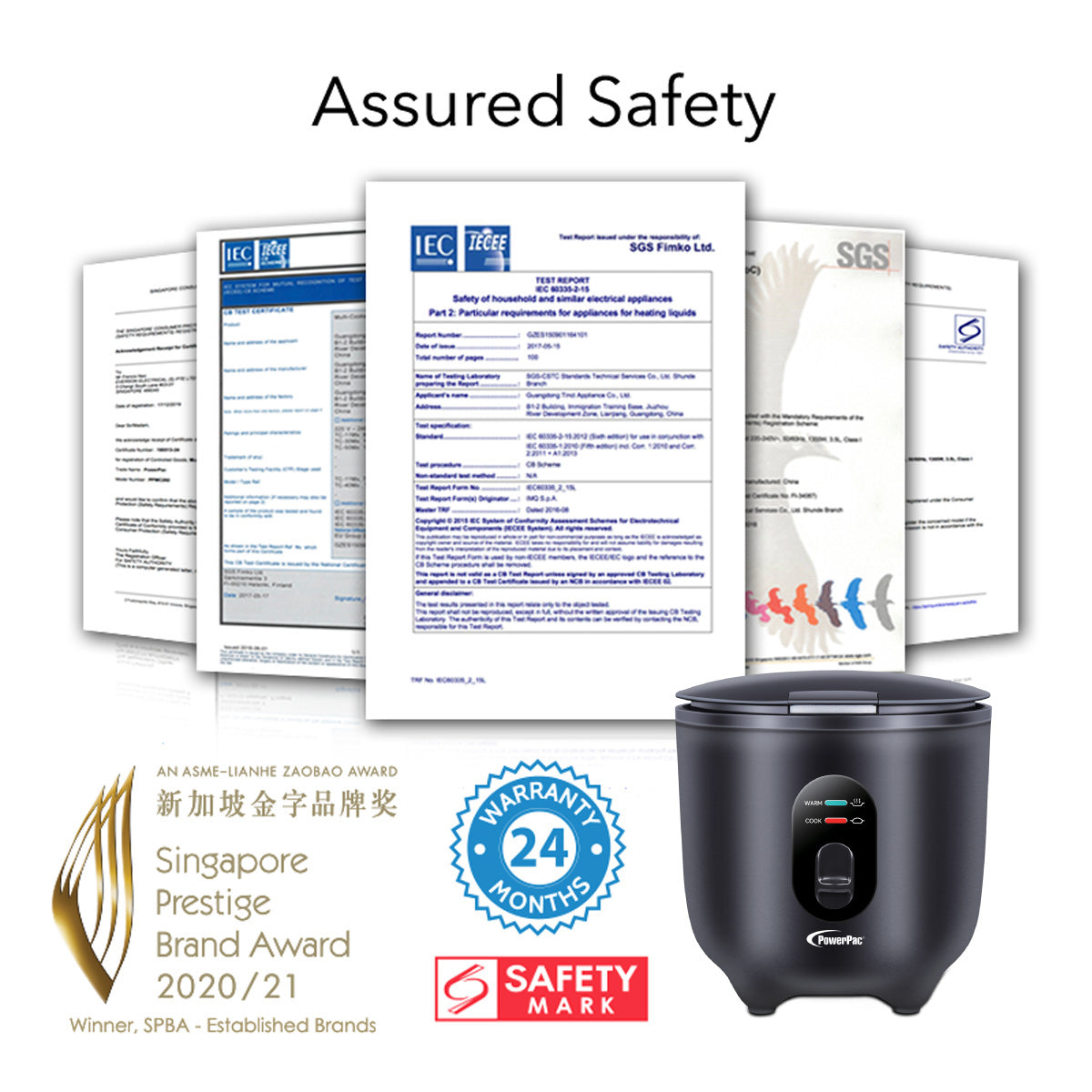 Mini Rice Cooker, Personal Rice Cooker 0.5L with non-stick Inner Pot (PPRC607) Black