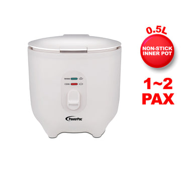 Mini Rice Cooker, Personal Rice Cooker 0.5L with non-stick Inner Pot (PPRC607) Ivory