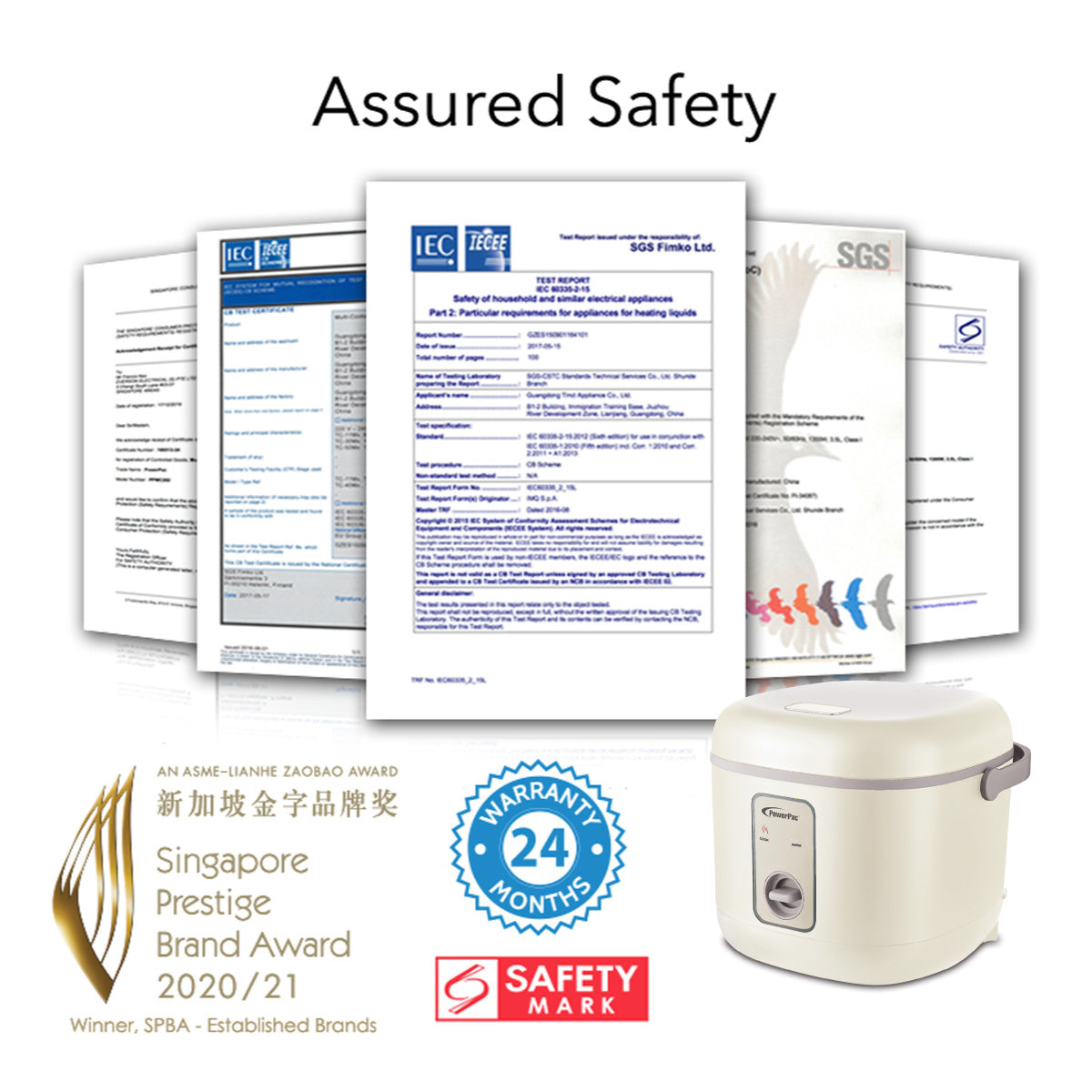 Rice Cooker 0.8L with non-stick Inner Pot (PPRC610) Ivory