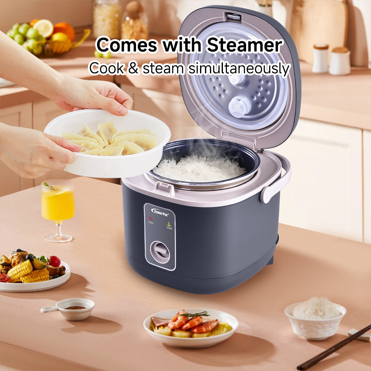 Rice Cooker 0.8L with non-stick Inner Pot (PPRC610) Ivory