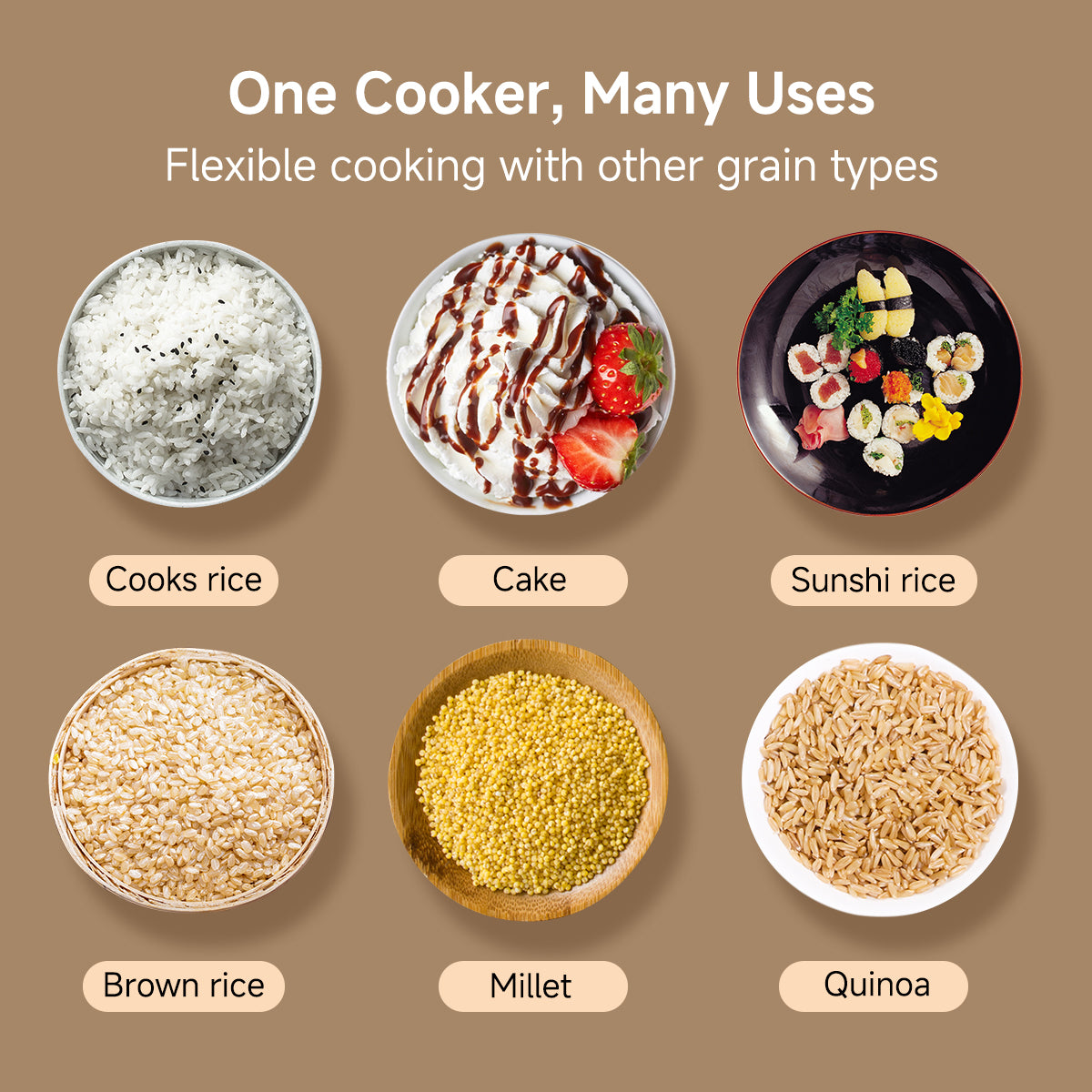 Rice Cooker 0.8L with non-stick Inner Pot (PPRC610) Ivory