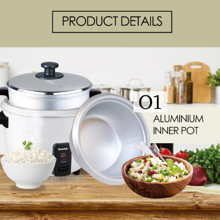 1.8L Rice Cooker with Aluminium Inner Pot and Steamer (PPRC8) Green