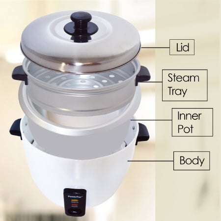 1.8L Rice Cooker with Aluminium Inner Pot and Steamer (PPRC8) Green