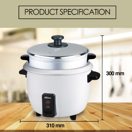 1.8L Rice Cooker with Aluminium Inner Pot and Steamer (PPRC8) Green