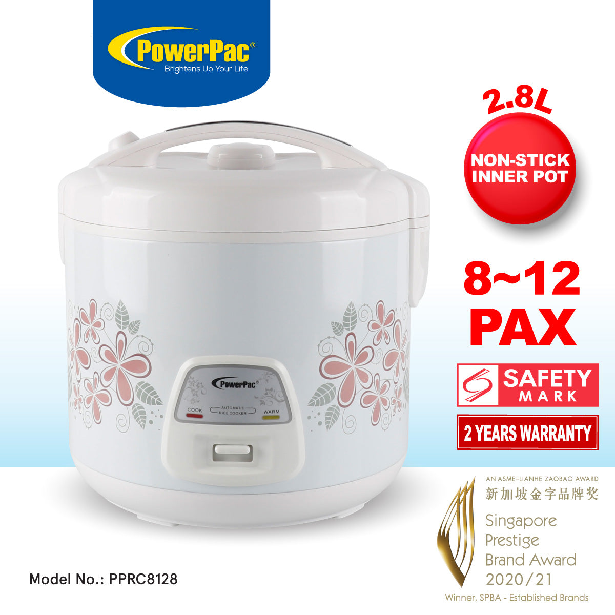 2.8L Rice Cooker with Steamer (PPRC8128)