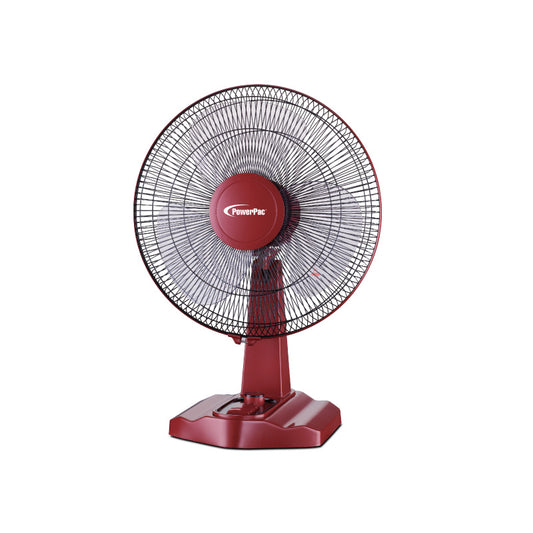 16" Desk Fan – High Velocity, Adjustable Tilt, Oscillation, Timer, Durable, Overheat Protection, 3-Speed, red, PPTF16