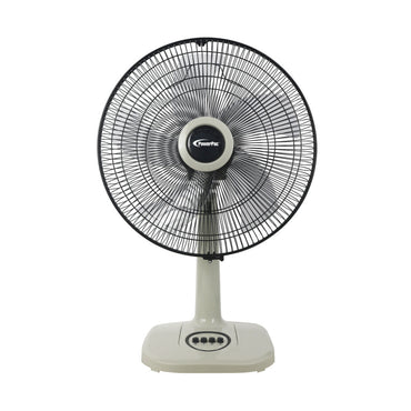 PowerPac 16" Desk Fan – 5-Blades, High Velocity, Adjustable Tilt, Oscillation, Sturdy, Overheat Protection, 4-Speed, white, PPTF626