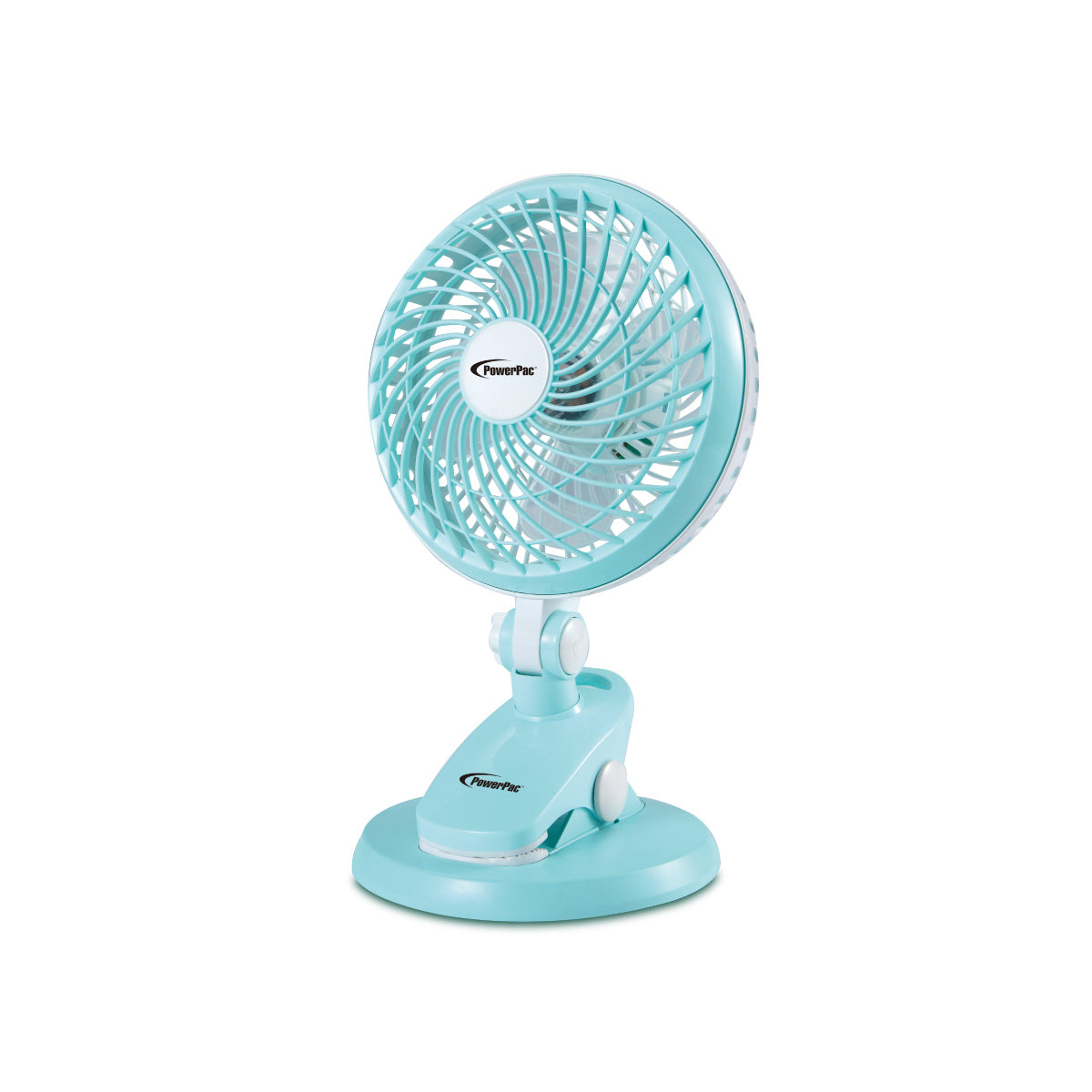 6" Clip/Table Fan – USB, Detachable Base, Strong Airflow, Adjustable Tilt, Portable, Durable, 2-Speed, blue, PPPUF221