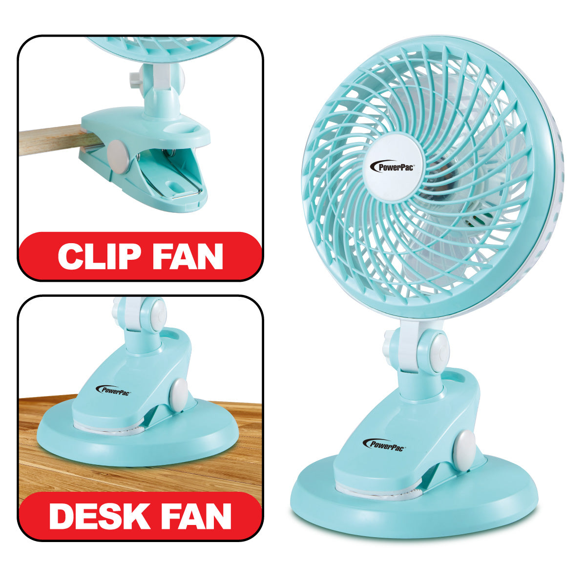 USB Fan, Clip Fan, Desk Fan, Portable Fan, Rechargeable Fan with 2 speed setting (PPUF221)