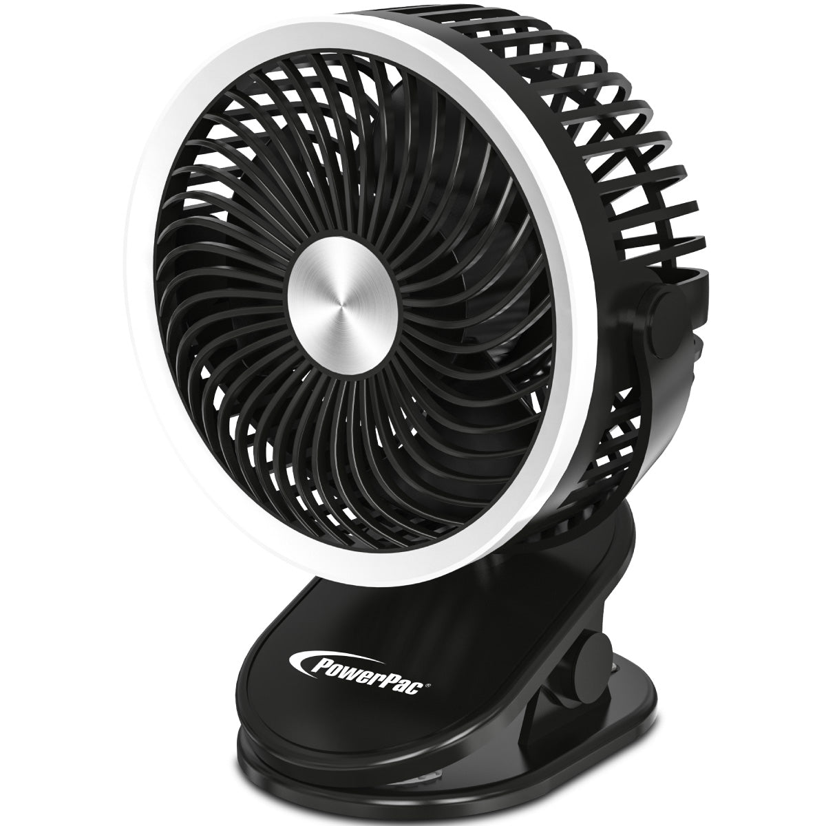 3" USB Portable Wireless Rechargeable Clip & Table Fan – 3 Speeds, 360° vertical and horizontal Adjustable Airflow, Compact, black, PPUF226