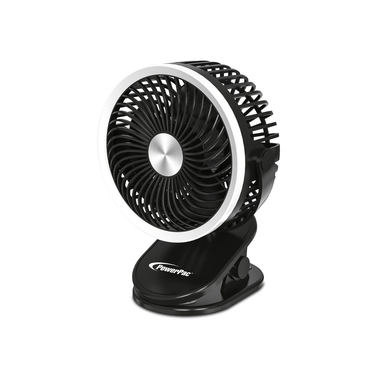 3" USB Portable Wireless Rechargeable Clip & Table Fan – 3 Speeds, 360° vertical and horizontal Adjustable Airflow, Compact, black, PPUF226