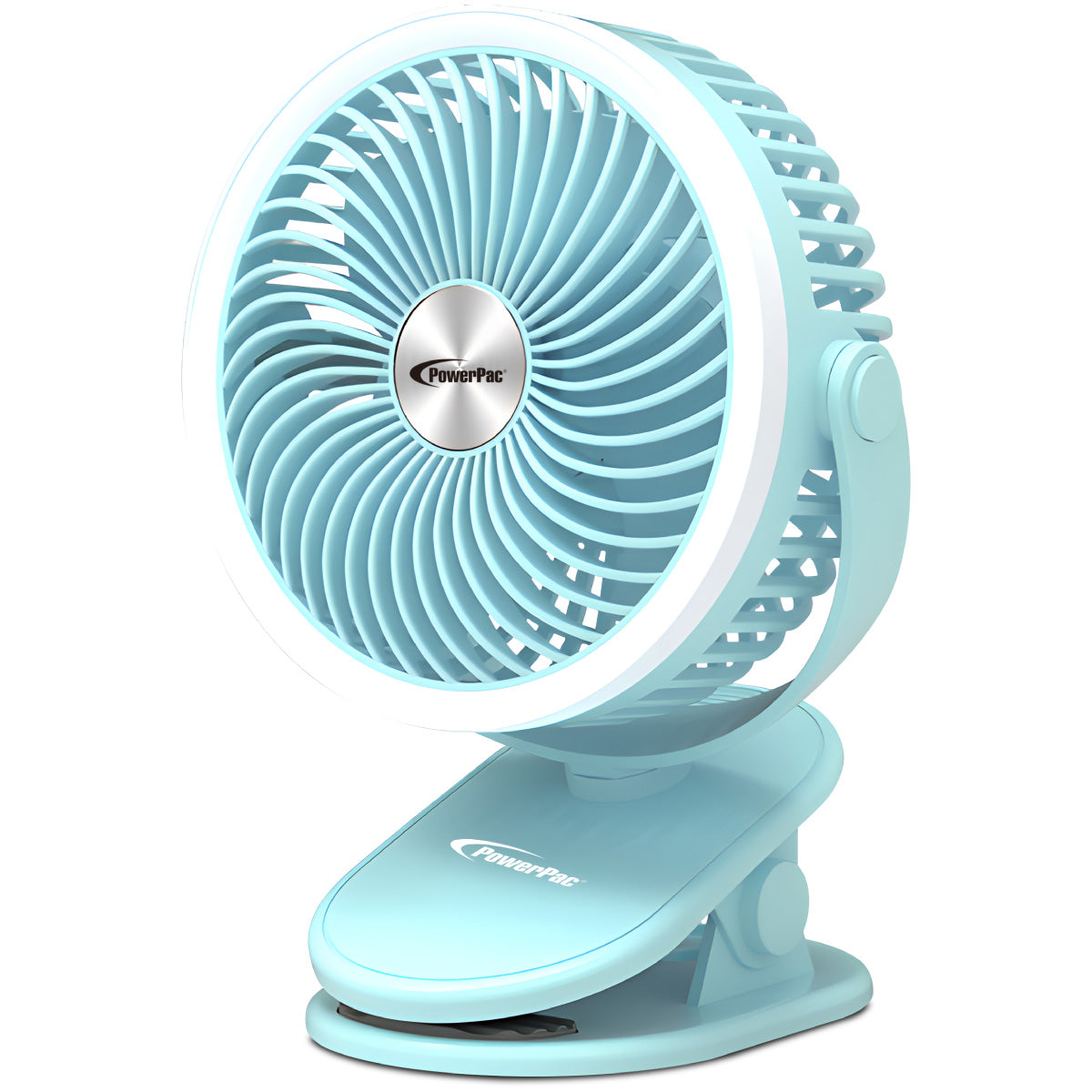 3" USB Portable Wireless Rechargeable Clip & Table Fan – 3 Speeds, 360° vertical and horizontal Adjustable Airflow, Compact, blue, PPUF226