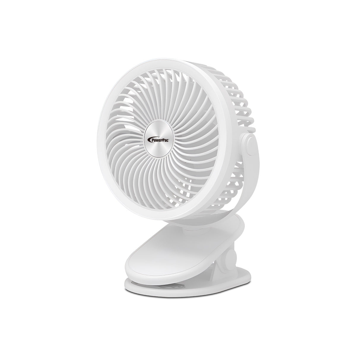 3" Clip/Table Fan – USB, Rechargeable, Portable Wireless, 360° Adjustable Tilt, LED lights, Compact, 3-Speed, white, PPUF226