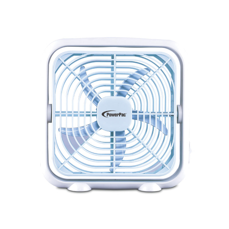 8" Box Fan – USB, Portable, 90° Vertical Adjustable Tilt, Strong Airflow, Durable, Compact, Quiet, 2-Speed, white, PPUF229