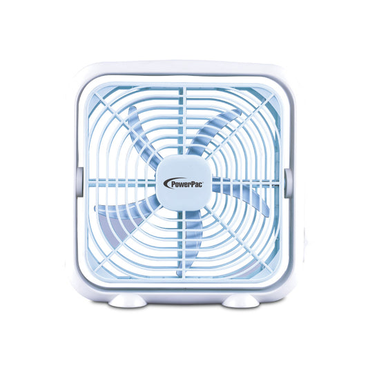 8" Box Fan – USB, Portable, 90° Vertical Adjustable Tilt, Strong Airflow, Durable, Compact, Quiet, 2-Speed, white, PPUF229