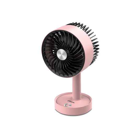 5" Table Fan – USB, Rechargeable, Portable Wireless, Adjustable Tilt, LED lights, Sturdy, 3-Speed, pink, PPUF230