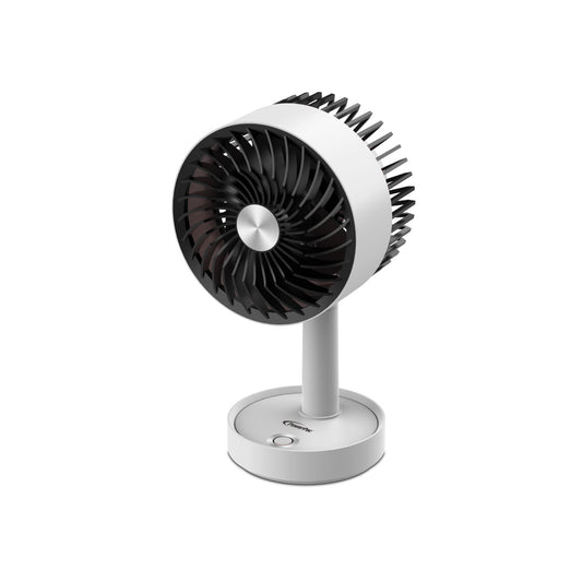 5" Table Fan – USB, Rechargeable, Portable Wireless, Adjustable Tilt, LED lights, Sturdy, 3-Speed, white, PPUF230